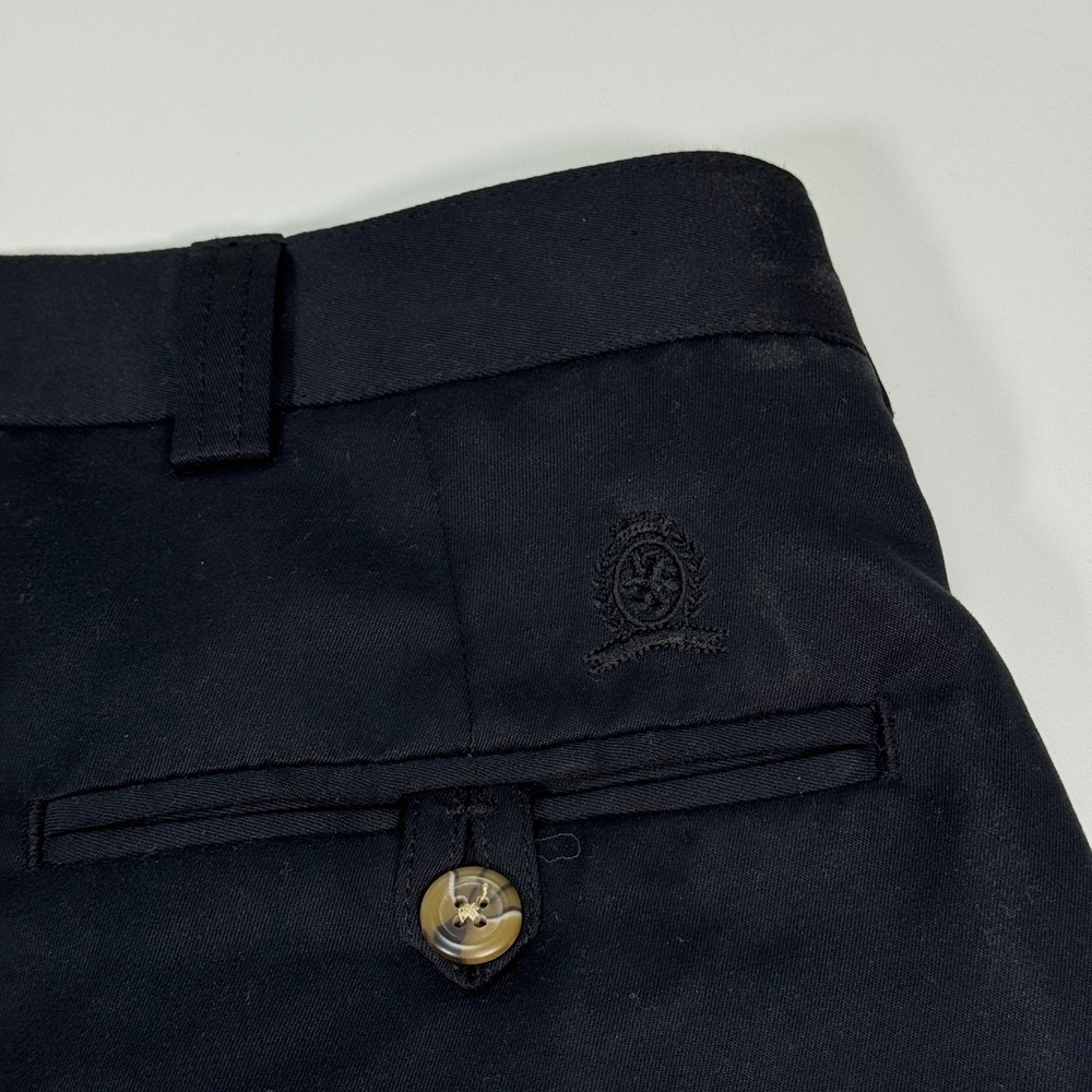 Tommy Hilfiger Mens 38x34 Fit 36x34 Black Pleated Chino Dress Pants Classic Fit - Picture 3 of 14